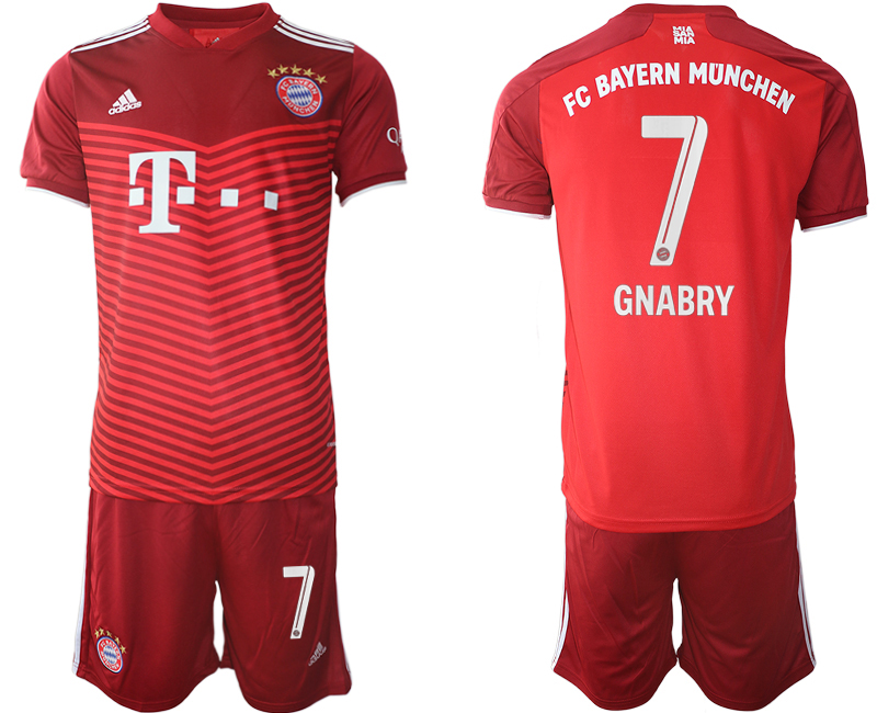 Men 2021-2022 Club Bayern Munich home red #7 Soccer Jersey->borussia dortmund jersey->Soccer Club Jersey